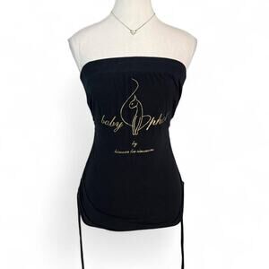 Baby Phat Y2K Vintage Black & Golf Sleevless Fitted Top Womens size large